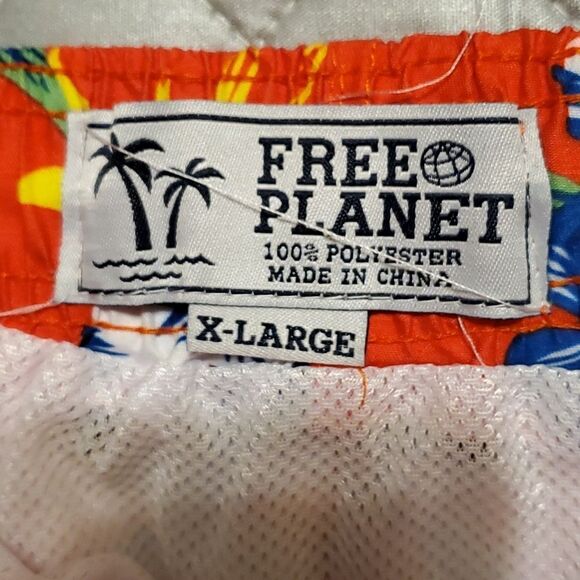 Free Planet Swim Board Shorts Men's XL orange - Picture 2 of 7